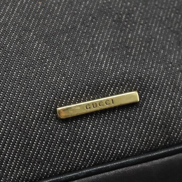 GUCCI Web Sherry Line Shoulder Bag Denim Black Red Green - Picture 14 of 16